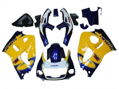 Migliori Carena Moto Suzuki GSXR 600 / GSXR 750 1996-2000 - Giallo Blu Tribal
