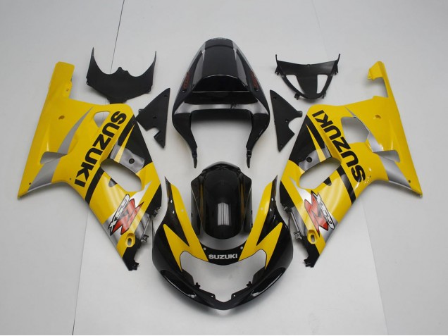 Migliori Carena Moto Suzuki GSXR 600 / GSXR 750 2001-2003 - Giallo Argento Nero Lucido
