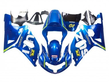 Migliori Carena Moto Suzuki GSXR 600 / GSXR 750 2001-2003 - Blu Giallo Verde Bianco