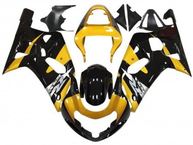 Migliori Carena Moto Suzuki GSXR 600 / GSXR 750 2001-2003 - Giallo Argento Nero Lucido