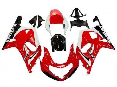 Migliori Carena Moto Suzuki GSXR 600 / GSXR 750 2001-2003 - Rosso Bianco Nero Lucido