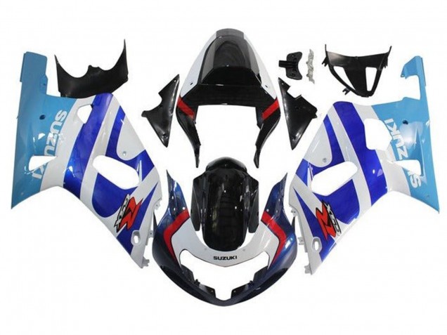 Migliori Carena Moto Suzuki GSXR 600 / GSXR 750 2001-2003 - Bianco Triple Blu Nero Lucido Rosso