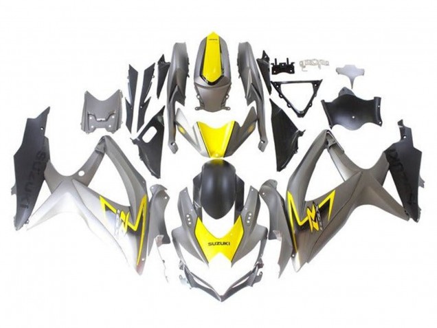 Migliori Carena Moto Suzuki GSXR 600 / GSXR 750 2008-2010 - Argento Giallo Nero