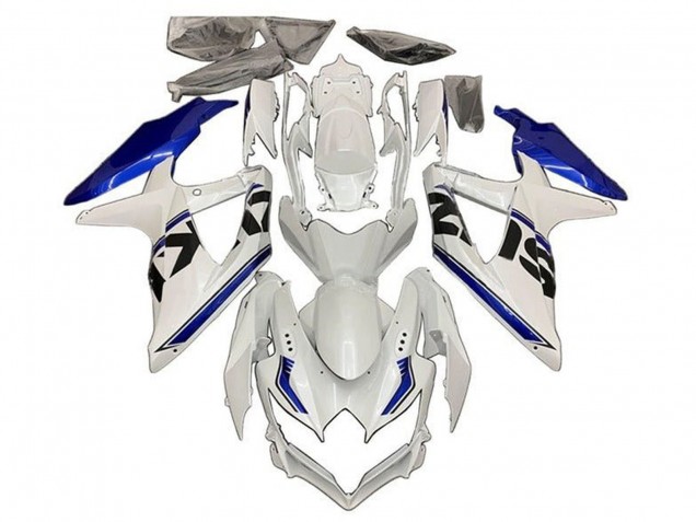 Migliori Carena Moto Suzuki GSXR 600 / GSXR 750 2008-2010 - Bianco Blu Nero Banda