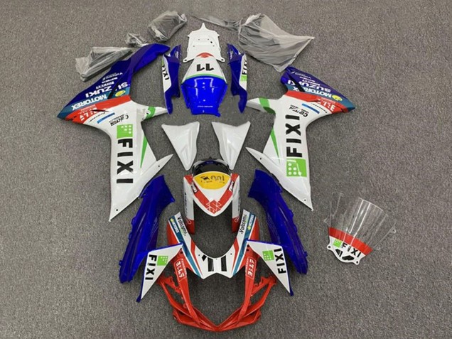 Migliori Carena Moto Suzuki GSXR 600 / GSXR 750 2011-2024 - Bianco Blu Giallo Rosso Verde Fixi 11