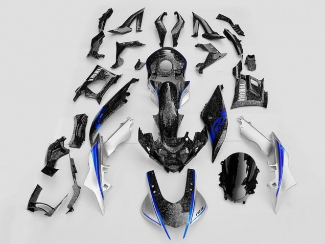 Migliori Carena Moto Yamaha YZF R3/R25 2019-2021 - Bianco Blu Nero Forgiato Fibra di Carbonio Stile