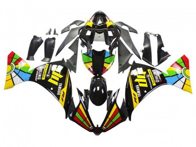 Migliori Carena Moto Yamaha YZF 1000 R1 2009-2011 - Nero Lucido HP Ruota dei Colori