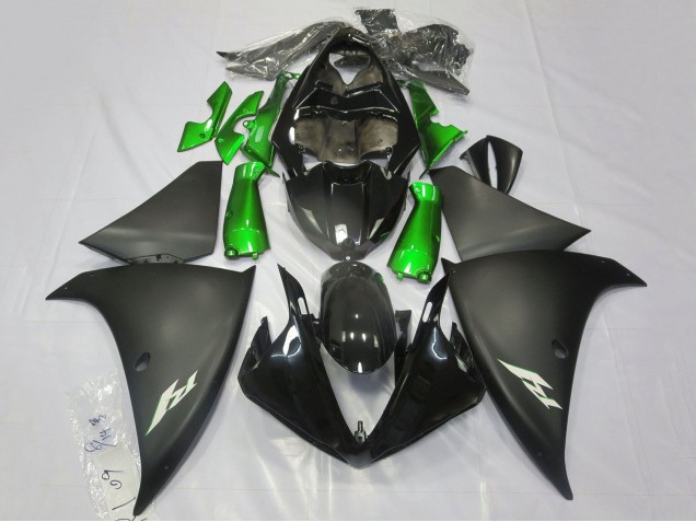 Migliori Carena Moto Yamaha YZF 1000 R1 2009-2011 - Nero Lucido Nero Opaco Verde