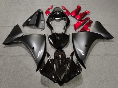 Migliori Carena Moto Yamaha YZF 1000 R1 2009-2011 - Nero Lucido Nero Opaco Rosso