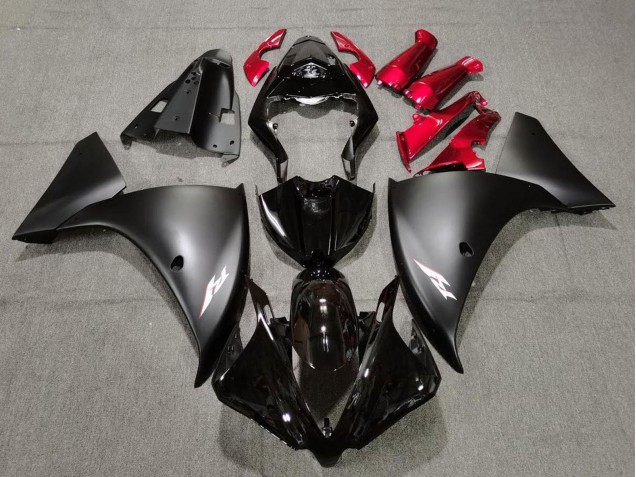 Migliori Carena Moto Yamaha YZF 1000 R1 2009-2011 - Nero Lucido Nero Opaco Rosso