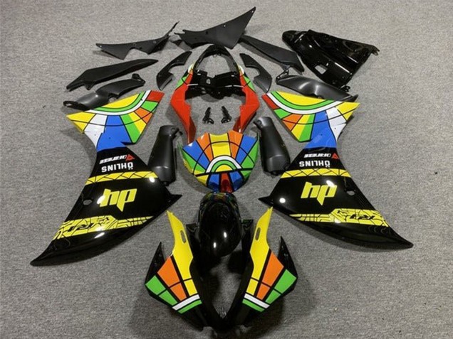 Migliori Carena Moto Yamaha YZF 1000 R1 2009-2011 - Nero Giallo HP Ruota dei Colori