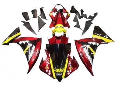Migliori Carena Moto Yamaha YZF 1000 R1 2009-2011 - Rosso Giallo Nero Squalo