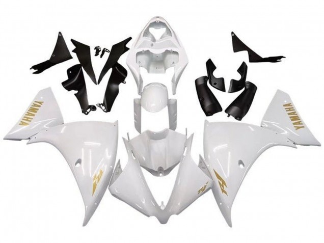Migliori Carena Moto Yamaha YZF 1000 R1 2009-2011 - Bianco Oro Decal