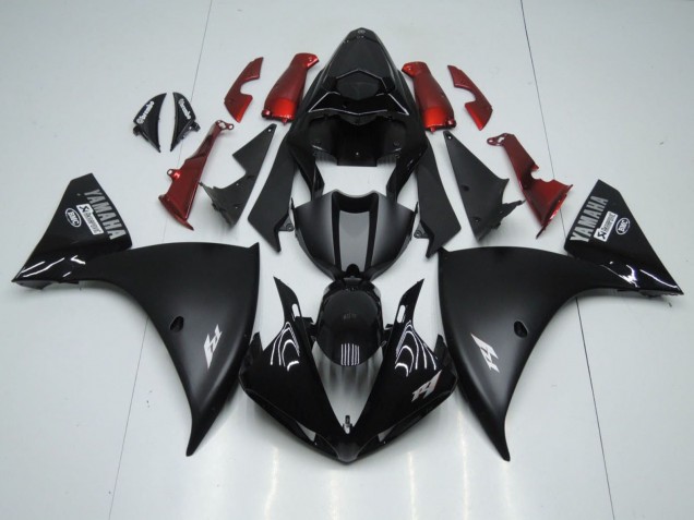 Migliori Carena Moto Yamaha YZF 1000 R1 2009-2011 - Nero Lucido Nero Opaco Bianco Decal Rosso