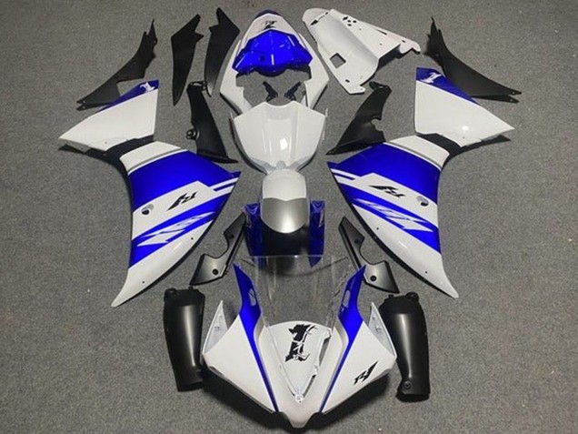 Migliori Carena Moto Yamaha YZF 1000 R1 2009-2011 - Bianco Blu Argento Nero Banda