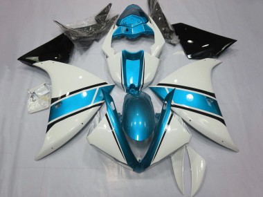 Migliori Carena Moto Yamaha YZF 1000 R1 2009-2011 - Bianco Azzurro Chiaro Nero