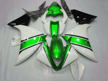 Migliori Carena Moto Yamaha YZF 1000 R1 2009-2011 - Bianco Metallico Verde Nero