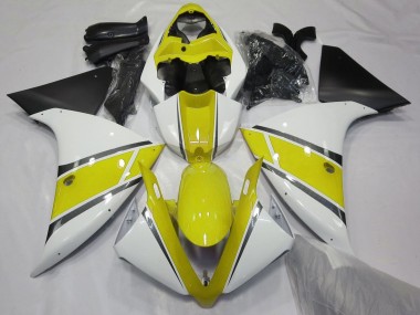 Migliori Carena Moto Yamaha YZF 1000 R1 2009-2011 - Bianco Giallo Nero Opaco