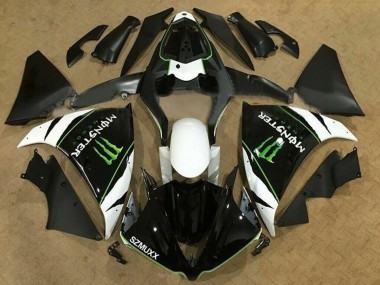 Migliori Carena Moto Yamaha YZF 1000 R1 2012-2014 - Bianco Nero Verde Mostro Energy SZMUXX