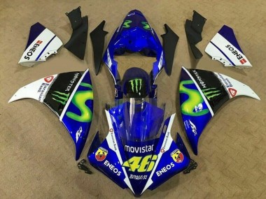 Migliori Carena Moto Yamaha YZF 1000 R1 2012-2014 - Blu Bianco Nero Verde MoviStar Mostro ENEOS