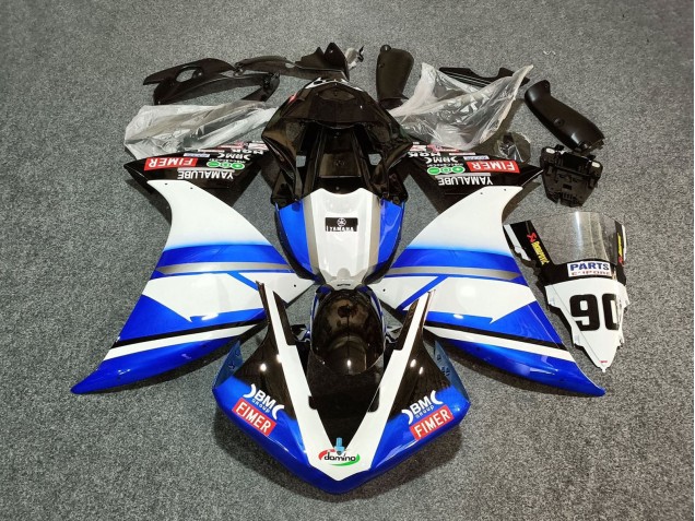 Migliori Carena Moto Yamaha YZF 1000 R1 2012-2014 - Bianco Blu Nero Fimer Yamalube 90