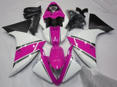 Migliori Carena Moto Yamaha YZF 1000 R1 2012-2014 - Bianco Rosa Nero Opaco