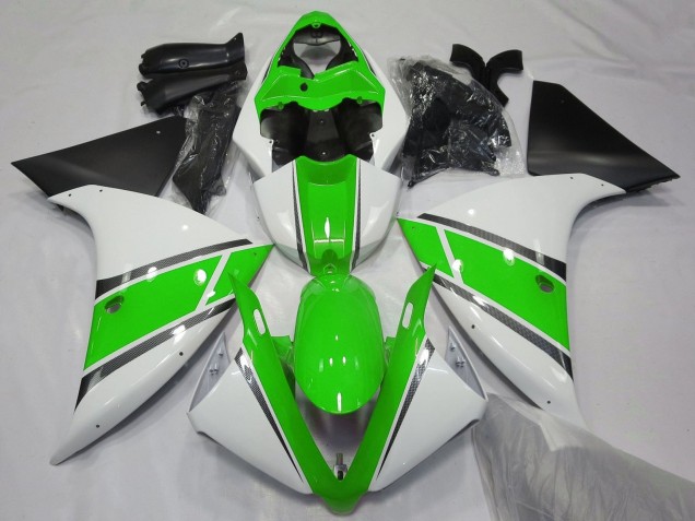 Migliori Carena Moto Yamaha YZF 1000 R1 2012-2014 - Bianco Verde Nero Opaco