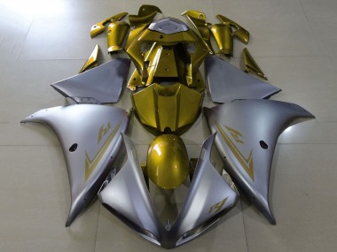 Migliori Carena Moto Yamaha YZF 1000 R1 2012-2014 - Argento Opaco Oro