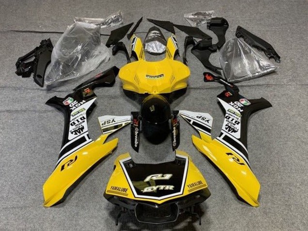 Migliori Carena Moto Yamaha YZF 1000 R1 2015-2019 - Giallo Bianco Nero GYTR