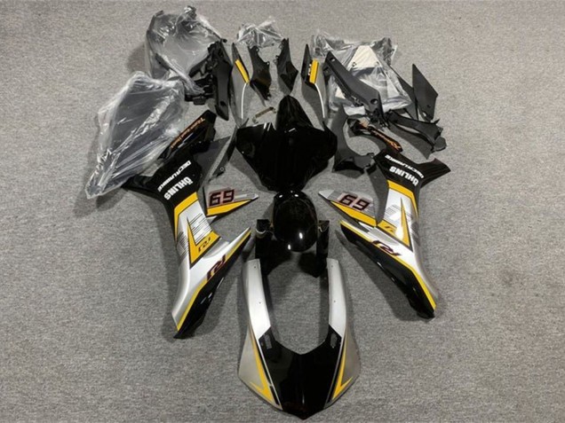 Migliori Carena Moto Yamaha YZF 1000 R1 2015-2019 - Argento Giallo Nero Lucido