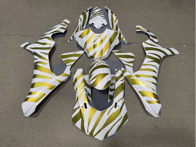 Migliori Carena Moto Yamaha YZF 1000 R1 2015-2019 - Bianco Oro Zebra