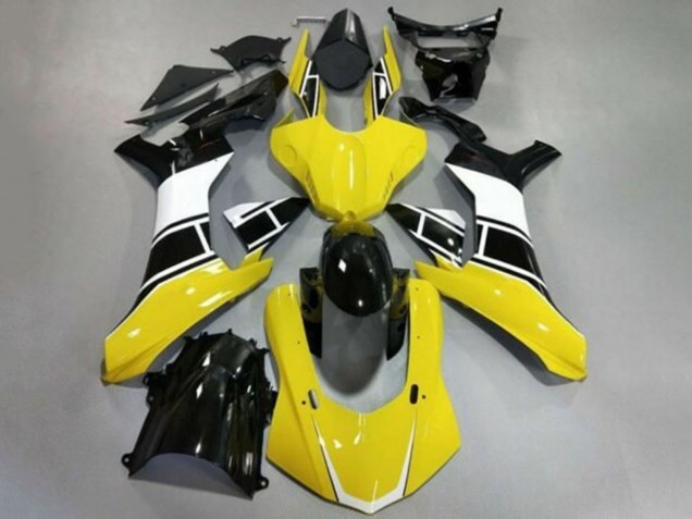 Migliori Carena Moto Yamaha YZF 1000 R1 2015-2019 - Giallo Bianco Nero