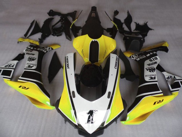 Migliori Carena Moto Yamaha YZF 1000 R1 2015-2019 - Giallo Bianco Nero
