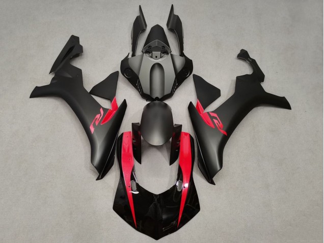 Migliori Carena Moto Yamaha YZF 1000 R1 2015-2019 - Nero Opaco Nero Lucido Rosso