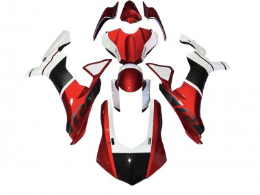 Migliori Carena Moto Yamaha YZF 1000 R1 2020-2025 - Bianco Rosso Falso Fibra di Carbonio