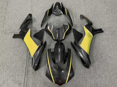 Migliori Carena Moto Yamaha YZF 1000 R1 2020-2025 - Falso Fibra di Carbonio Giallo