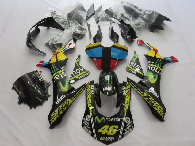 Migliori Carena Moto Yamaha YZF 1000 R1 2020-2025 - Giallo Blu Rosso Nero Verde MoviStar Mostro Semakin Didepan