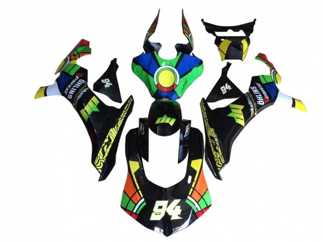 Migliori Carena Moto Yamaha YZF 1000 R1 2020-2025 - Blu Verde Giallo Rosso Nero Ruota dei Colori 94