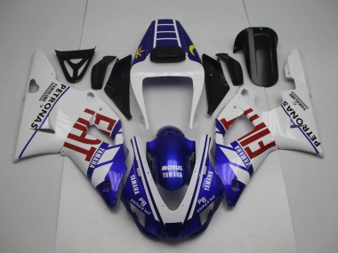 Migliori Carena Moto Yamaha YZF 1000 R1 1998-1999 - Bianco Blu Rosso Giallo Fiat Petronas Motul