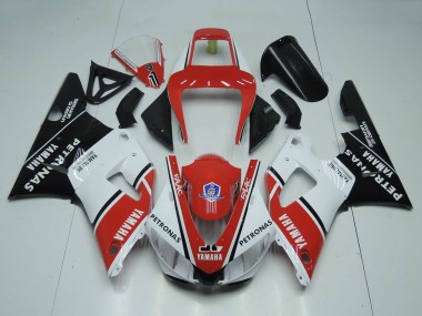 Migliori Carena Moto Yamaha YZF 1000 R1 1998-1999 - Rosso Bianco Nero Lucido Petronas Yamalube