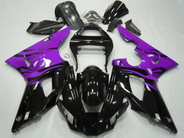 Migliori Carena Moto Yamaha YZF 1000 R1 2000-2001 - Viola Nero Lucido Fiamma
