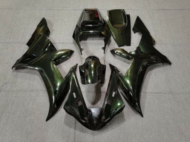 Migliori Carena Moto Yamaha YZF 1000 R1 2002-2003 - Verde Scuro Camaleonte