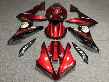 Migliori Carena Moto Yamaha YZF 1000 R1 2004-2006 - Rosso Nero Opaco
