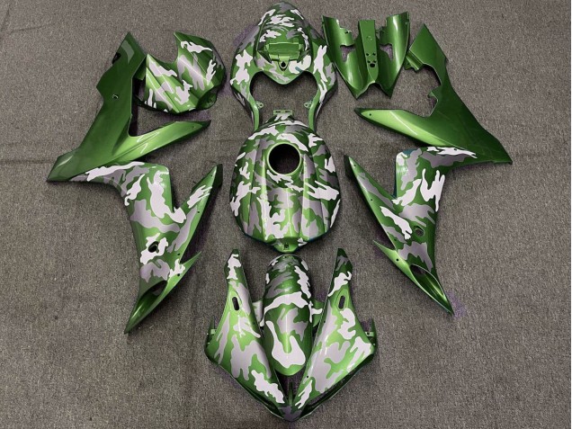 Migliori Carena Moto Yamaha YZF 1000 R1 2004-2006 - Verde Bianco Grigio Camouflage