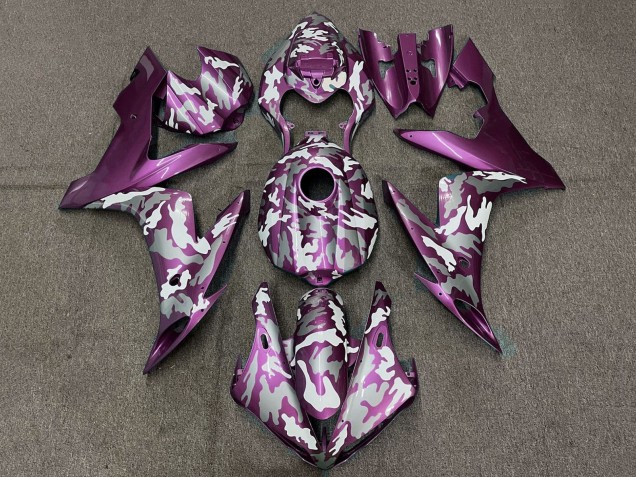 Migliori Carena Moto Yamaha YZF 1000 R1 2004-2006 - Viola Chiaro Bianco Grigio Camouflage