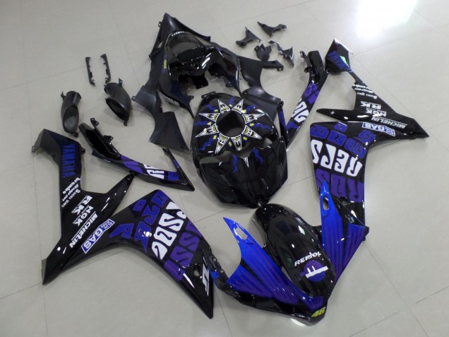 Migliori Carena Moto Yamaha YZF 1000 R1 2007-2008 - Nero Blu Viola Bianco Rossi