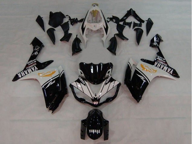 Migliori Carena Moto Yamaha YZF 1000 R1 2007-2008 - Bianco Nero Arancia Dolphin