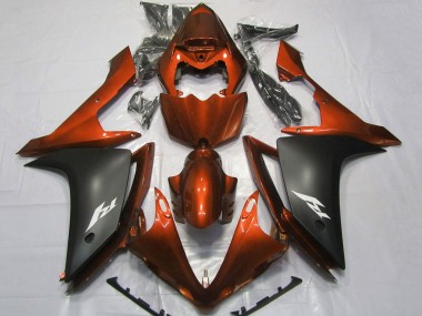 Migliori Carena Moto Yamaha YZF 1000 R1 2007-2008 - Arancia Nero Opaco