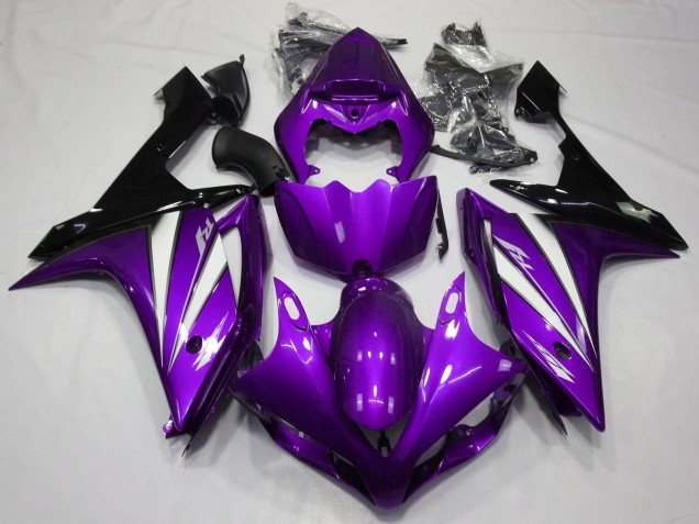Migliori Carena Moto Yamaha YZF 1000 R1 2007-2008 - Viola Bianco Nero