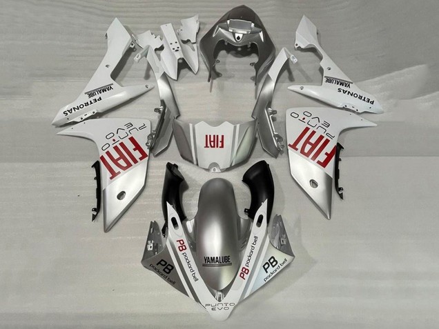 Migliori Carena Moto Yamaha YZF 1000 R1 2007-2008 - Argento Bianco Rosso Fiat